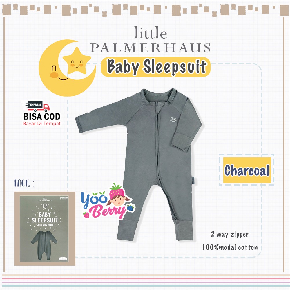 Little Palmerhaus Baby Sleepsuit Piyama Bayi Katun Premium 3-24 Bulan Boy &amp; Unisex - ED 2 Berry Mart