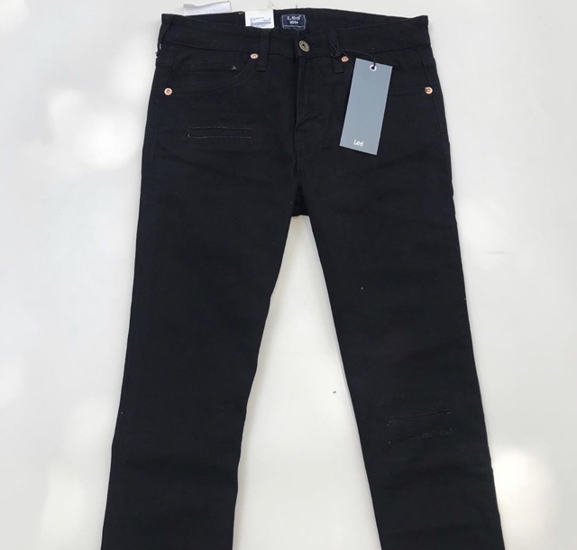 Celana Jeans Lee 101 Ramone Skinny Ripped Jeans Black Shopee Indonesia