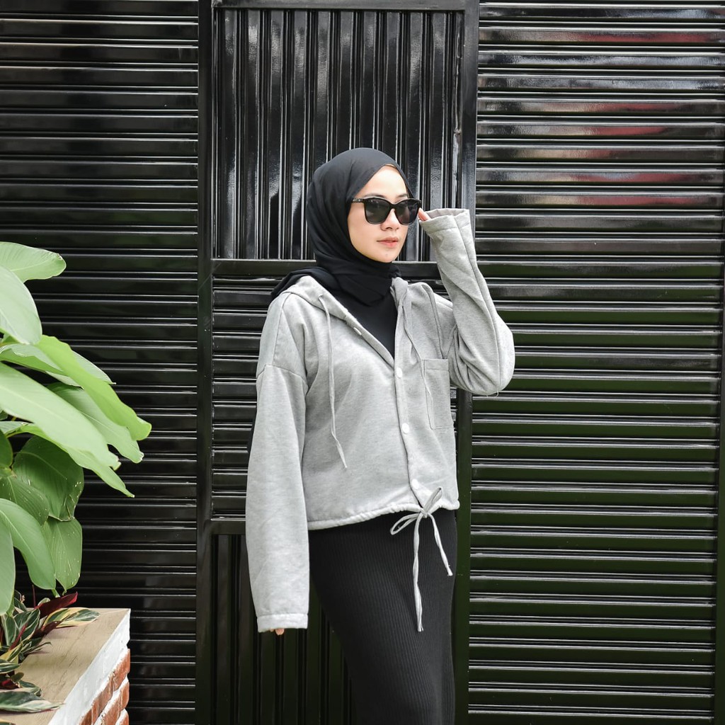 Miya button hoodie jacket  | jaket murah | outer wanita murah