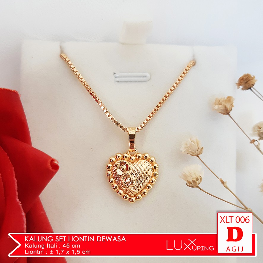 XLT 006 Kalung Dewasa Set Liontin Murah Perhiasan Wanita Lapis Emas Imitasi Permata Zirkon Aksesoris Wanita Termurah Luxx Xuping