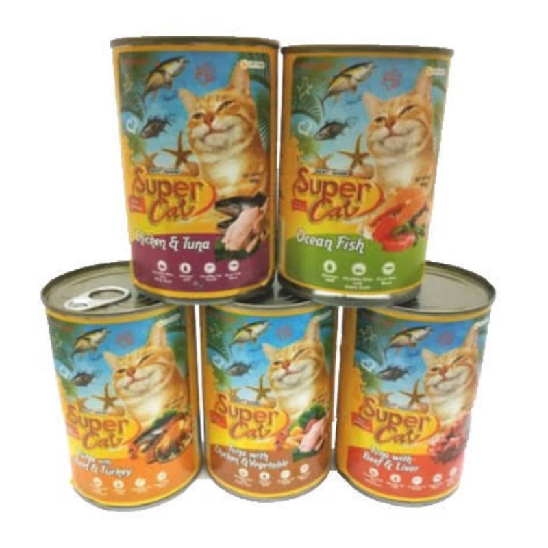 super cat adult 400gr/makanan kucing kaleng