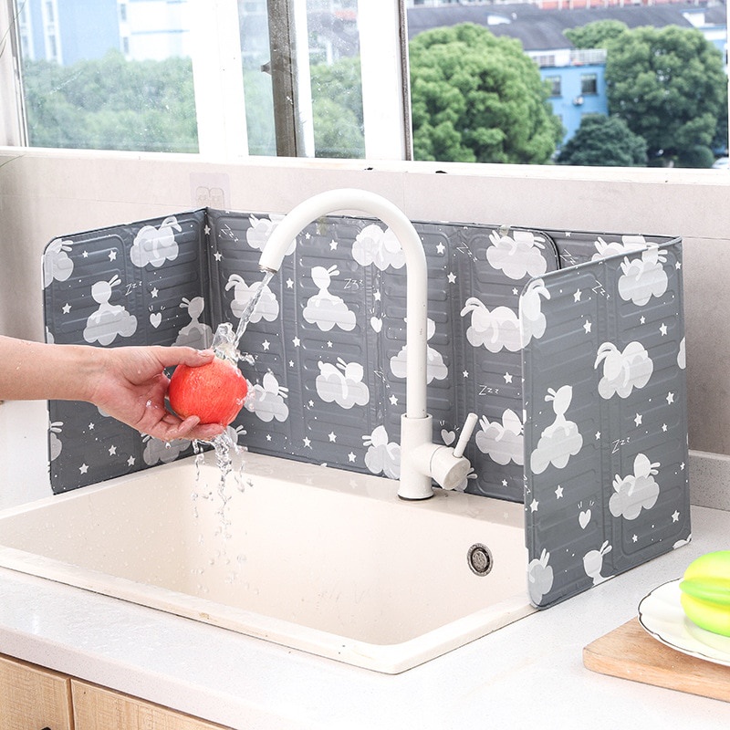 Plat Aluminum Lipat Pelindung Kompor Gas Anti Cipratan Minyak Untuk Dapur