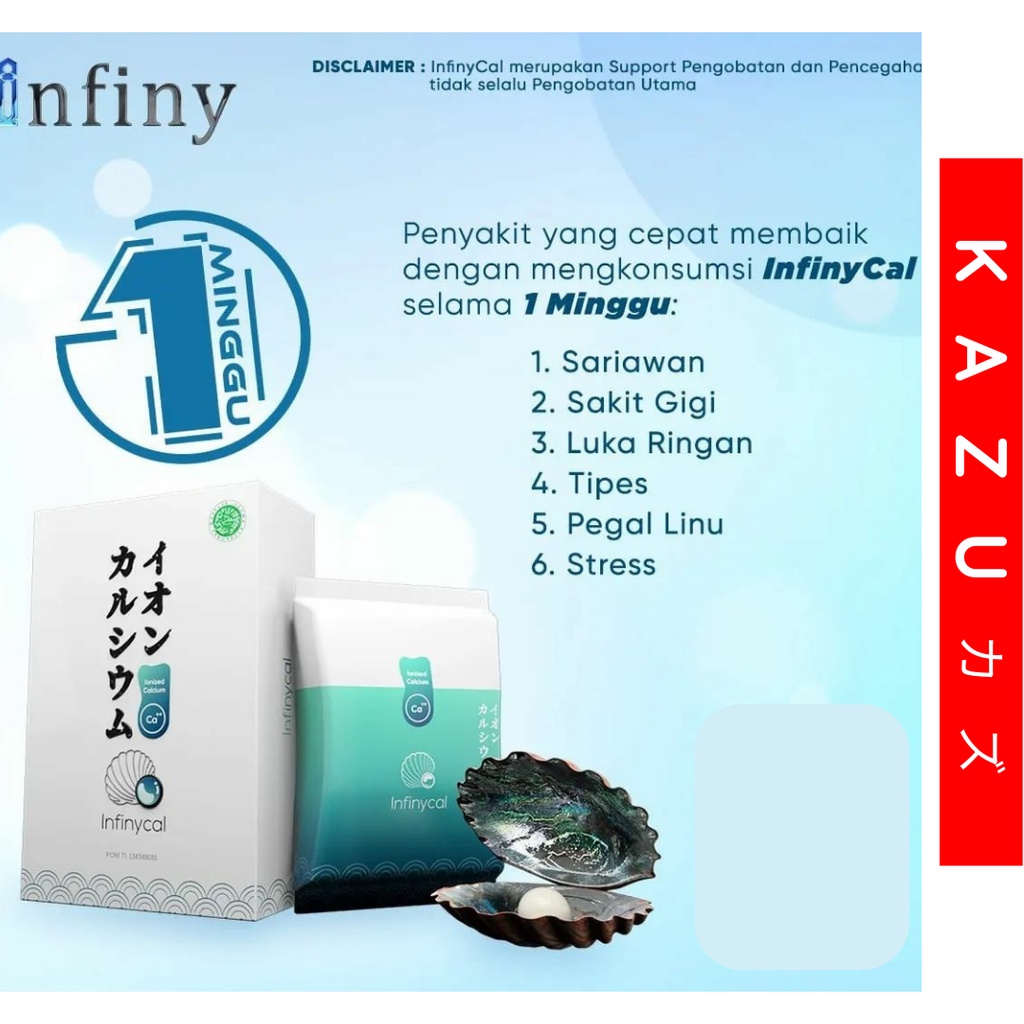 KAZU KLL102 Infinycal Calcium Ion Alkali Water Kalsium Supplemen Nutrisi Tulang Anti Osteoporosis Vitamin Ibu Hamil Anak Orang Tua