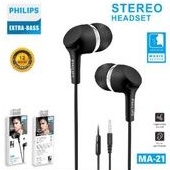 (MA-21) earphone handfree headset hanset handset henset branded philips super extra bass murah pakin
