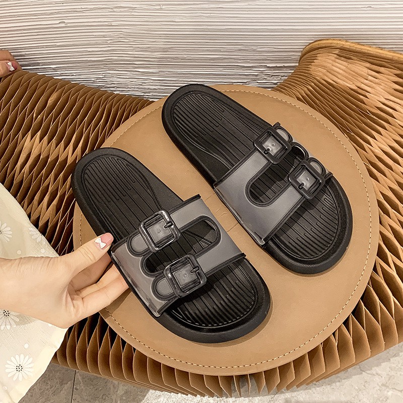 Grosir - S939 Sandal Warna Fashion / Sandal Slop Jelly Willona / Slip Sandal Wanita / Sandal Import-Hitam