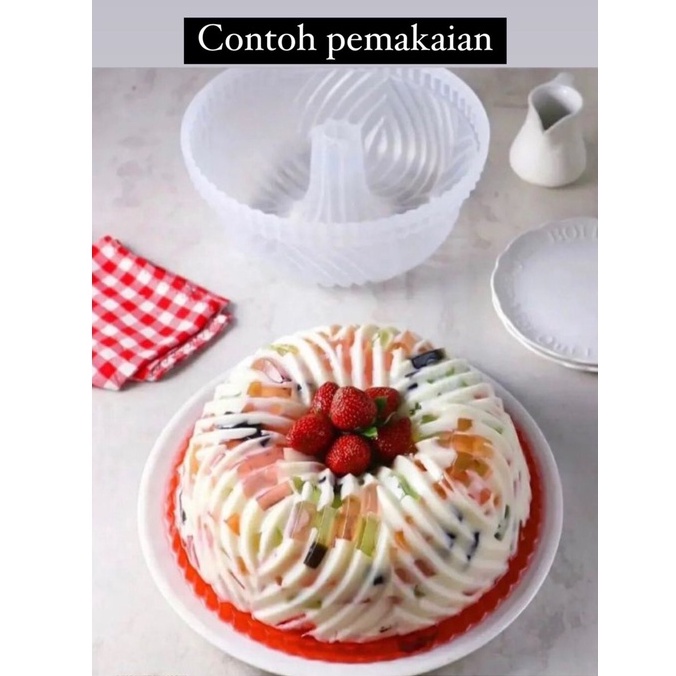 CETAKAN PUDDING BAVAYA TWIST BOBBA BOBA FREE BUBBLE DAN DUS Loyang Puding Bavaya Cetakan Pudding Jelly Cokelat Motif Bavaria Sultan