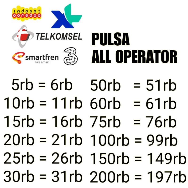Pulsa Telkomsel 50000 sampai 100000 50 60 75 100 ribu Pulsa Murah