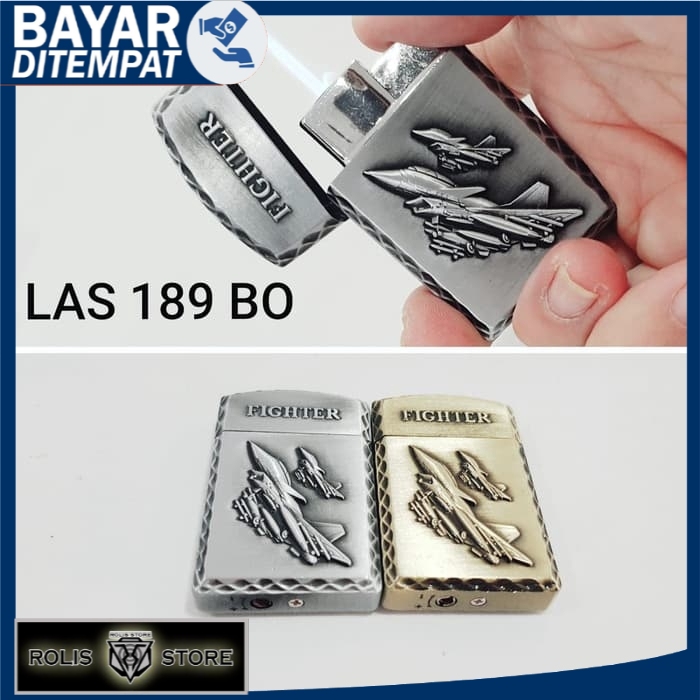 KOREK API GAS 189 BO FIGHTER MANCIS LAS LIGHTER UNIK - Gold