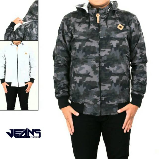 Jaket Bolak Balik BB Army Loreng Jacket Parasut Pria Jeket Cowok Laki - Waterproof