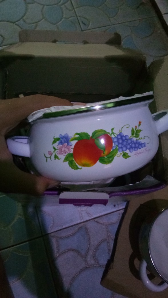 Baltimore Porcelaine Enamel 6pcs Cookware Set(3 Bowl 3tutup)