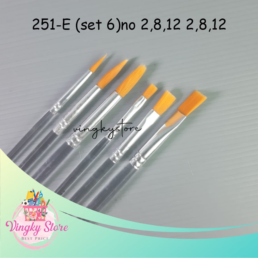 

Kuas Gambar / Lukis - Paint Brush Shining set 251-E (6pc)