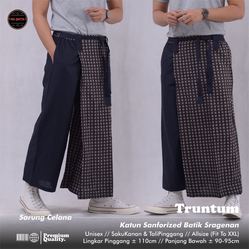 TRUNTUM SARUNG SARONG CELANA Batik Cowok Dewasa Pria Motif Batik Lebaran Premium Asli Solo ALL SIZE 