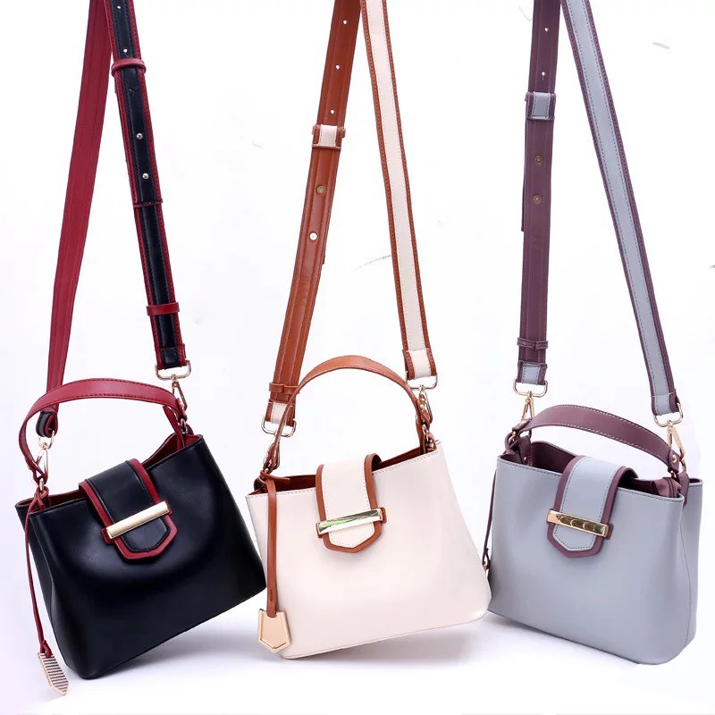 Mores shop Tas selempang Wanita Bella handbag Slingbag import Tas Batam Murah PU Tali lebar