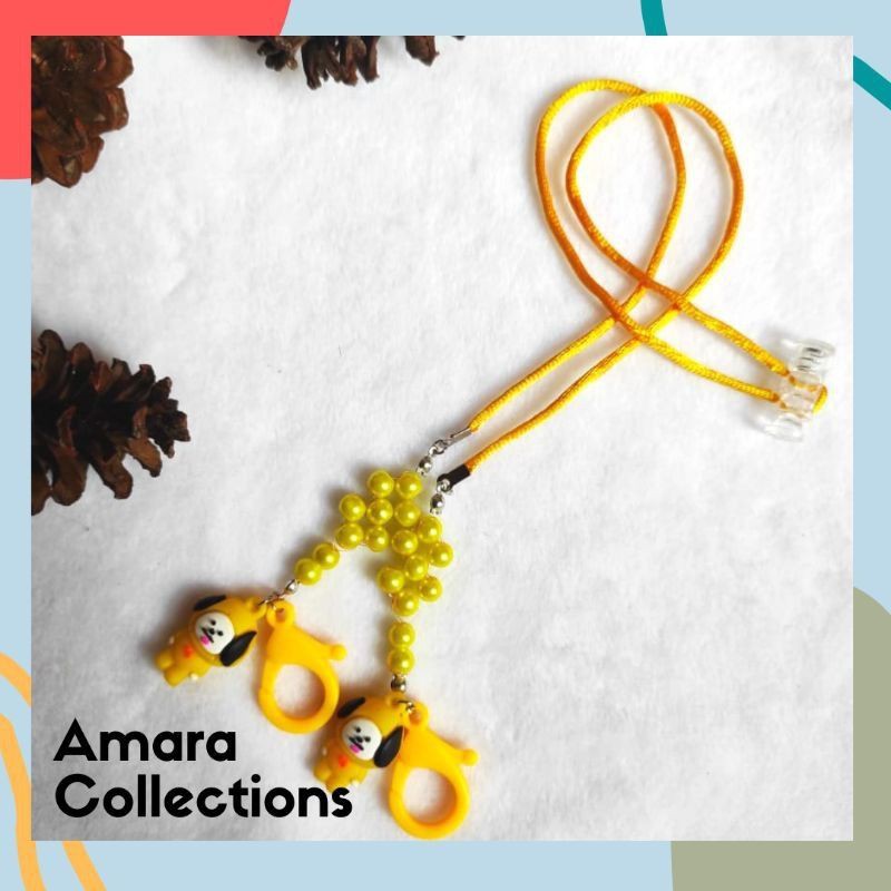 STRAP MASKER 2IN1 KARAKTER BONEKA BTS BT21 | STRAP MASKER HIJAB | KALUNG TALI MASKER ANAK CEWEK