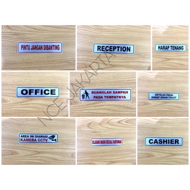 STIKER PERINGATAN RAMBU DILARANG MASUK KECUALI PETUGAS AREA INI DIAWASI CCTV OFFICE CASIER