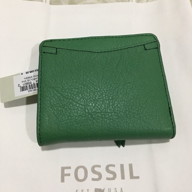 FOSSIL dompet mini wallet green
