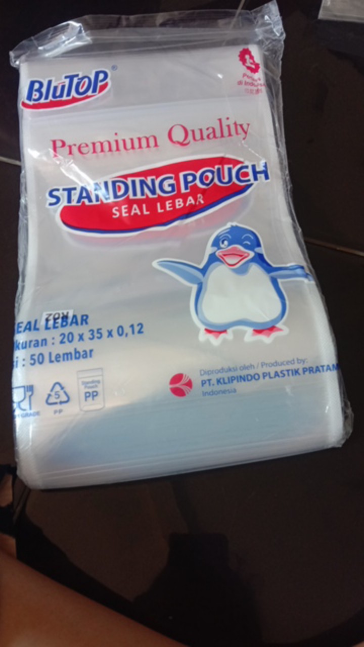 Plastik Klip Standing Pouch 20x35 / Kemasan Berdiri Seal Lebar Stp (isi 50 Pcs)