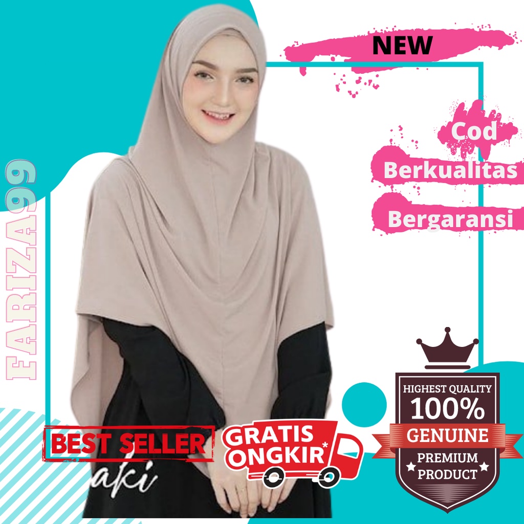 Jilbab Hijab Kerudung Bergo Instan Khimar Nadine Syari Jumbo Premium Kekinian Terbaru
