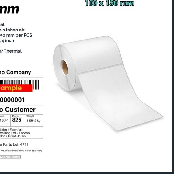 

❆ KERTAS THERMAL LABEL 100X150 mm STICKER LABEL Isi 300 pcs ♞