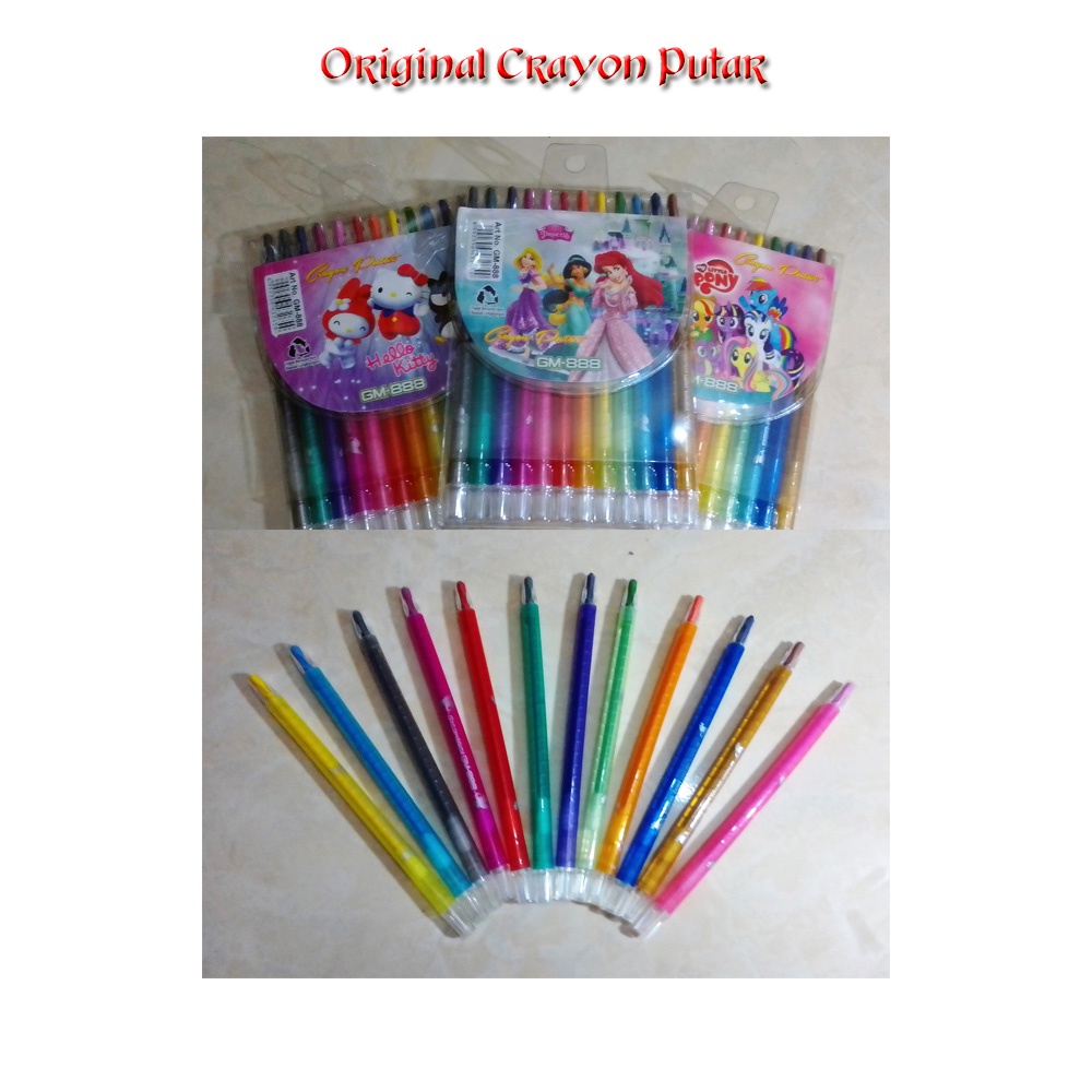 

Original Crayon Putar 12 warna Krayon Putar Asli Pewarna Gambar