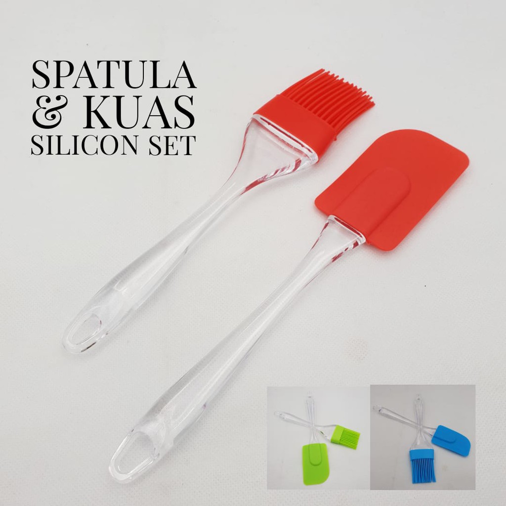 Spatula Kuas silikon 1set/ Spatula silikon tahan panas/ Spatula Kuas Silicon Kuas Mentega / Food Bru