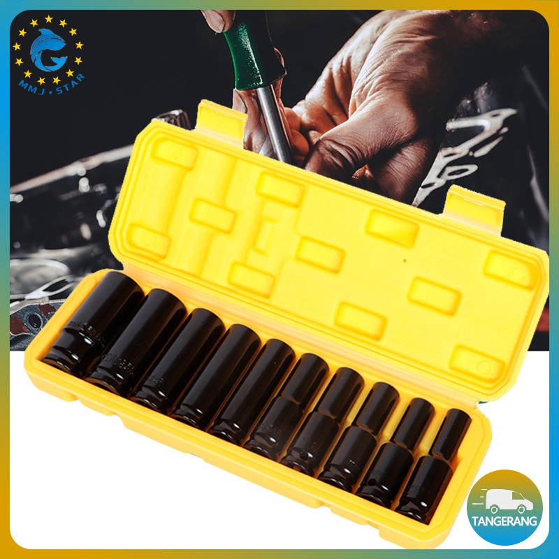 【10 pcs】Socket Panjang Impact/Extention Impact Socket Set/Alat Extension Socket Set