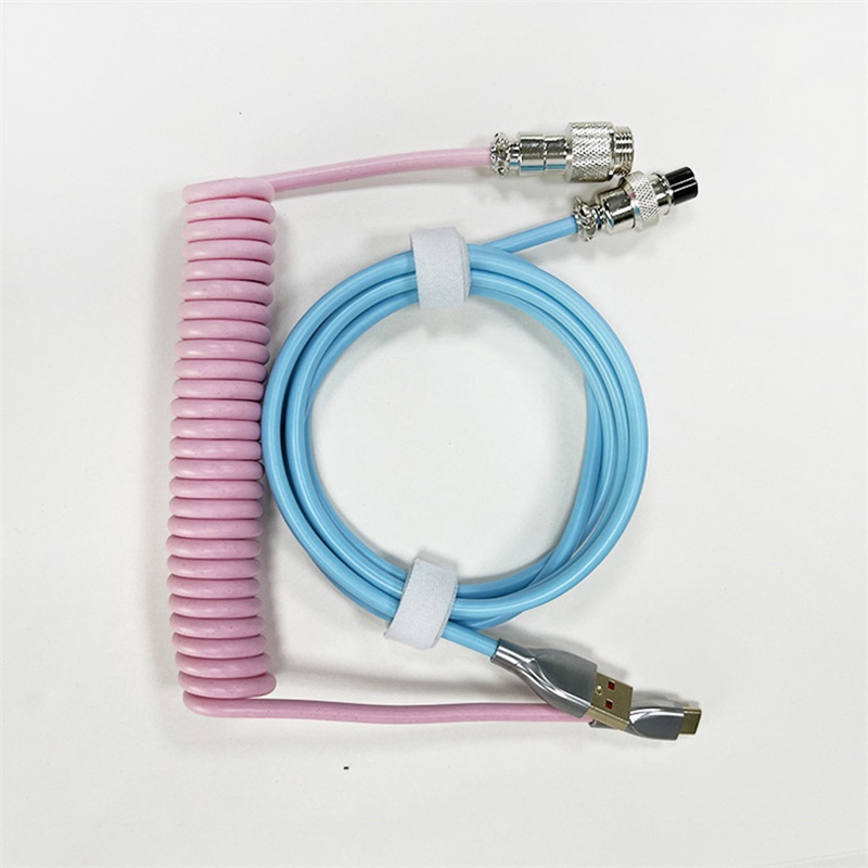 Mechanical Keyboard Data Personalization Spring  Custom  Coiled Braided USB Charging Type-C Cable