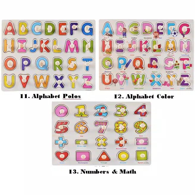 Wooden Knob Puzzle Edukasi Anak