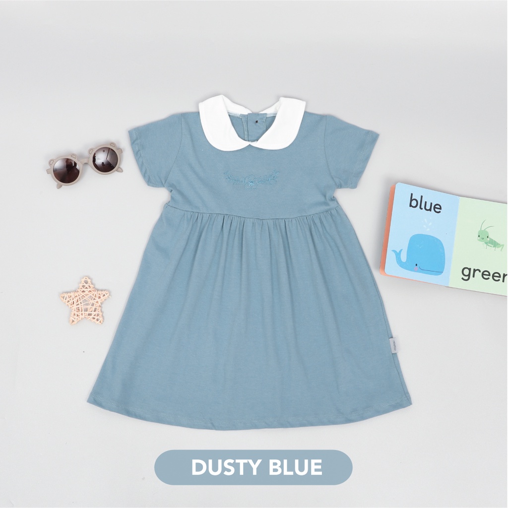 Mooi Dress Anak Perempuan Sera Dress-DUSTY BLUE