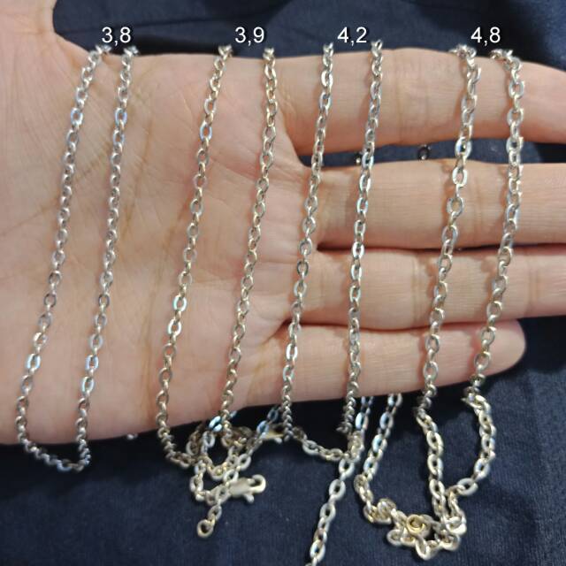 750 Kalung rantai anak dan dewasa emas asli kadar 750 75% holo UBS baru cantik kilat putih white gold eli hollow