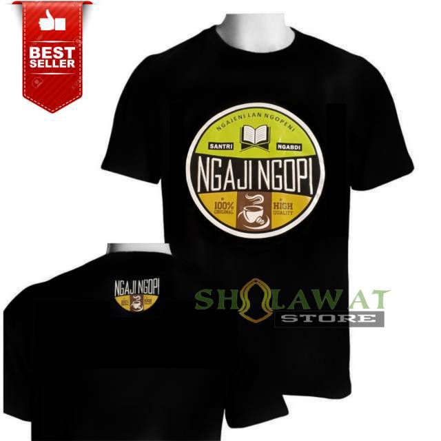  KAOS  SANTRI  NGAJI NGOPI  TERBARU HIJAU BULAT Shopee Indonesia