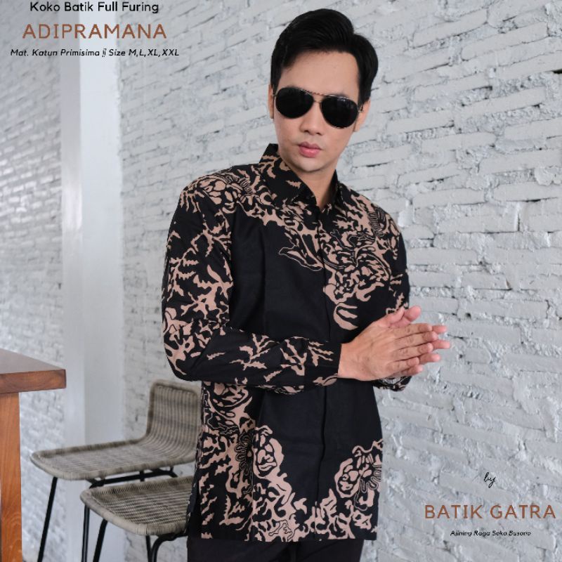 KEMEJA BATIK PRIA LENGAN PANJANG ADIPRAMANA FULL FURING