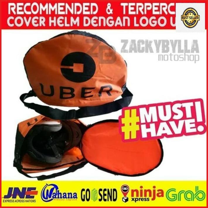 Cover Helmet Gojek, Tas Helm Anti Hujan Dengan Logo Gojek - Uber