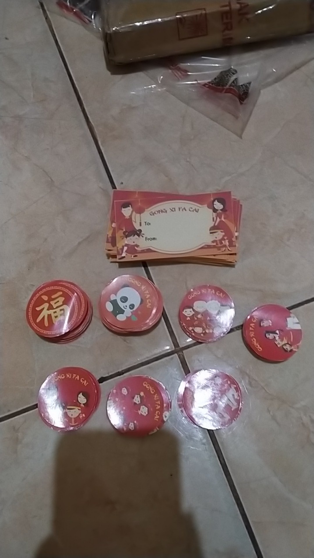 Stiker / Sticker Fu (luck, Happines) Imlek Kado Souvenir Kue