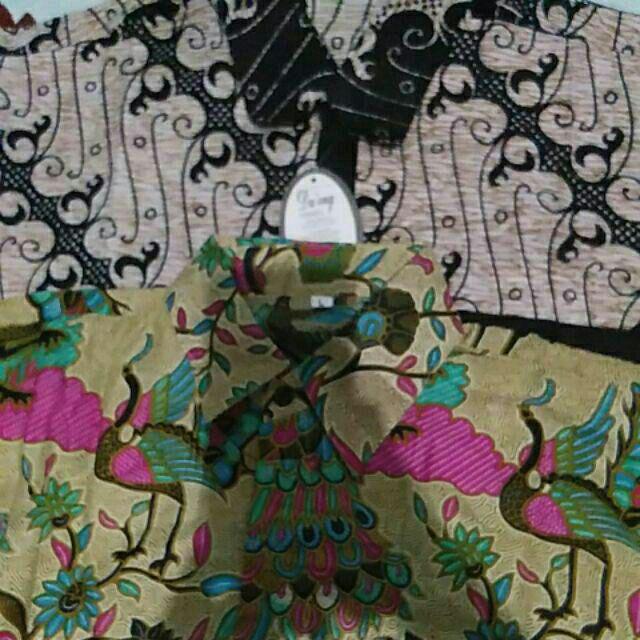 Batik Couple Keluarga Sania Ruffle Ori Ndoro Jowi Dnt Motif Merak Tosca