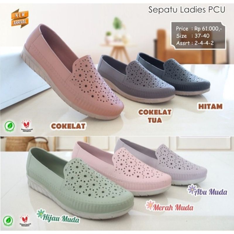 jualsandal532 | Sepatu Kasual Slip On Wanita Semi Formal Kerja Kantor Kuliah Karet Simple Murah Anti