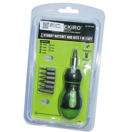 Tekiro obeng ratchet 7 in 1 stubby - obeng cebol ratchet tekiro