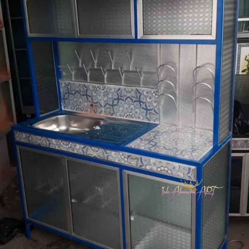 Rak Piring & Wastafel Cuci Piring - Lemari Dapur Pintu 6  Alumunium