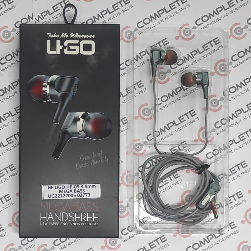 HANDFREE UGO METAL MEGA BASS | HF UGO HP-09 BASS | HEADSET UGO ORIGINAL