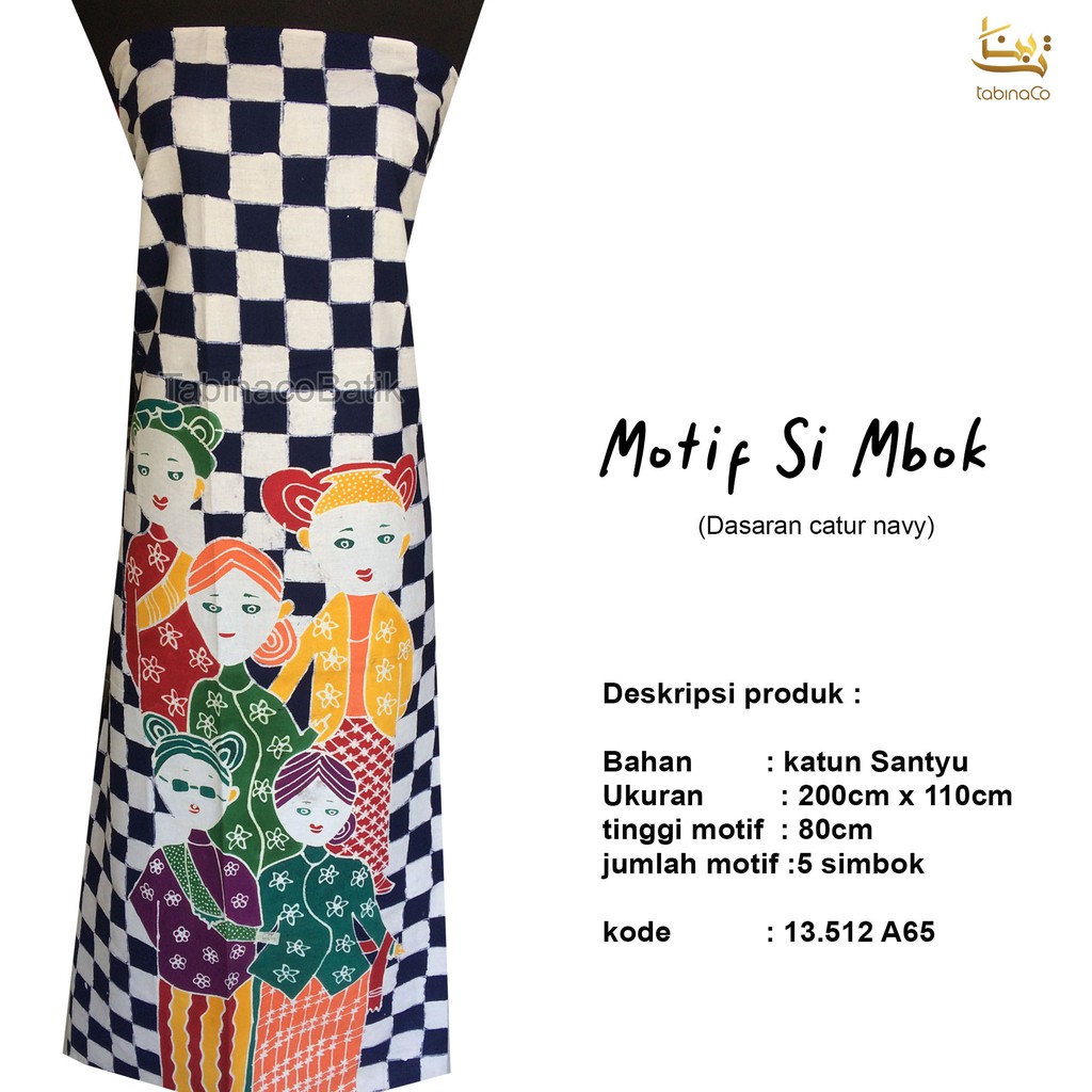kain batik simbok catur navy