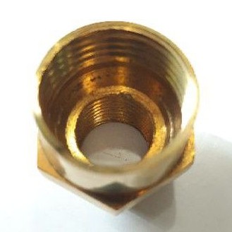 Sok sambungan 1/2&quot; × 1/4&quot; KUNINGAN / Nepel Kuningan Drat Dalam