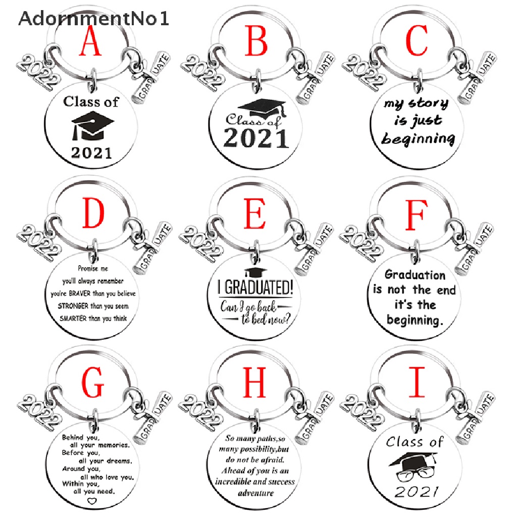 (AdornmentNo1) 1pc Gantungan Kunci Motif Tulisan Graduation 2022 Untuk Hadiah Kelulusan