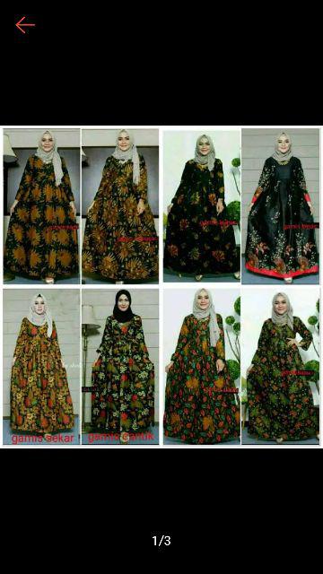 Gamis Batik Jumbo Manggar,padi,kubis,kipas,sekar,cantik,daun,kupu,ulir,mentari,gendis,nadine,,.
