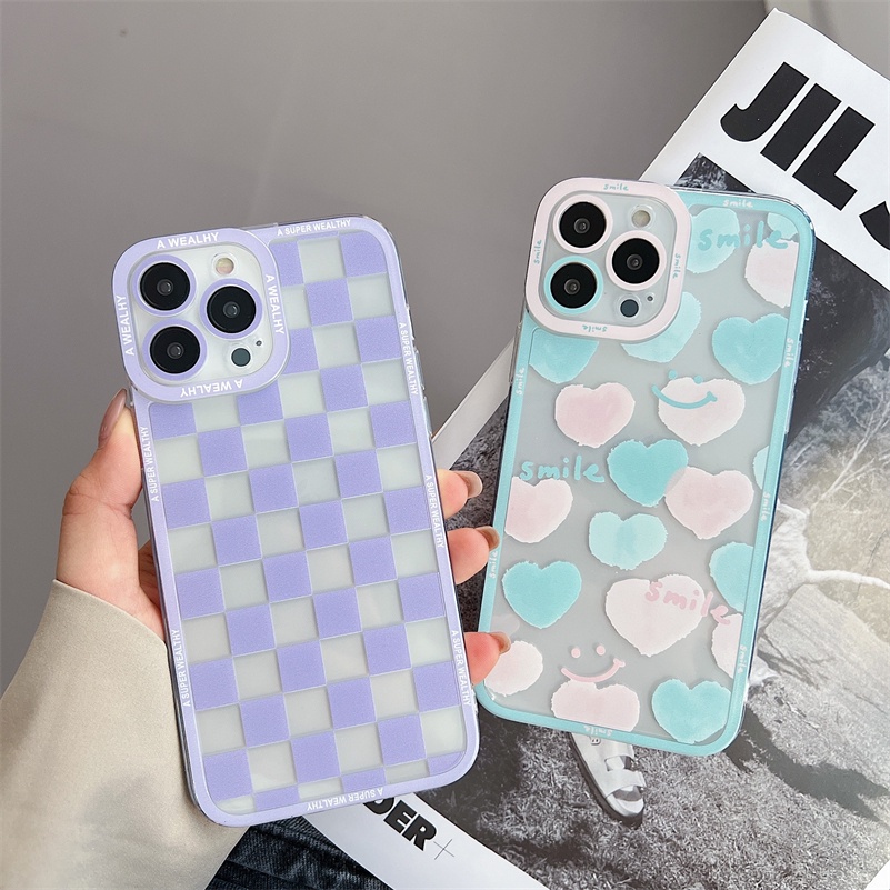 Soft Case Silikon Transparan Bentuk Hati Untuk IPhone 13 12 11 Pro Max X Xr Xs Max SE 8 7 6 6s Plus