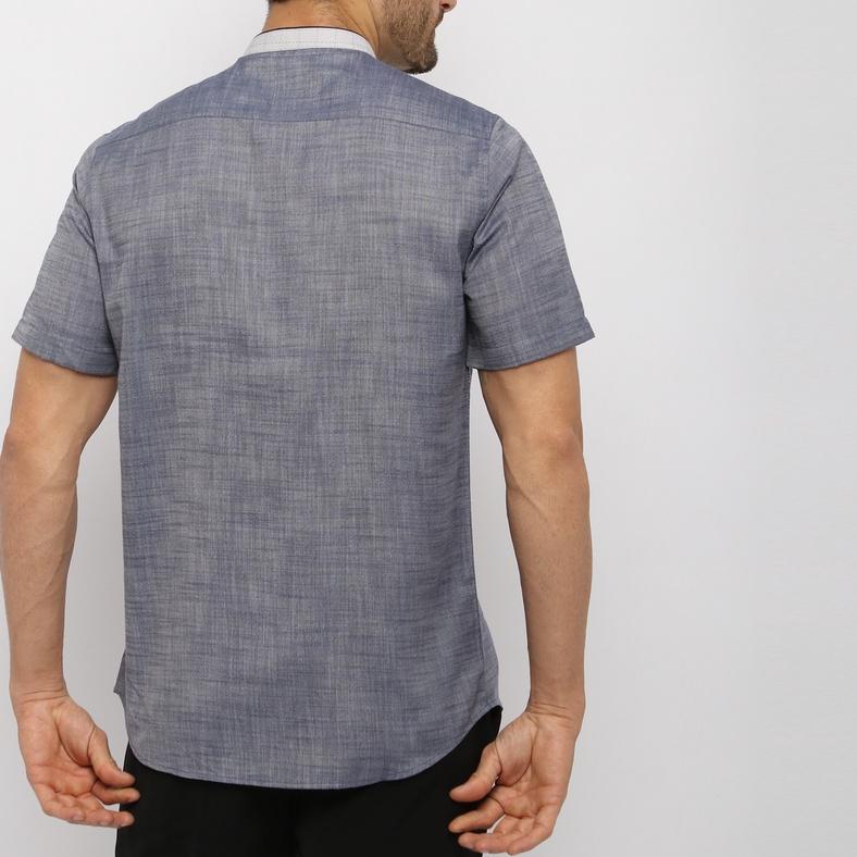 ✥ KOKO BAHR NAVY Kemeja Casual Formal Pria Lengan Pendek SS - Baju Atasan Top Man Muslim Shirt Edwin