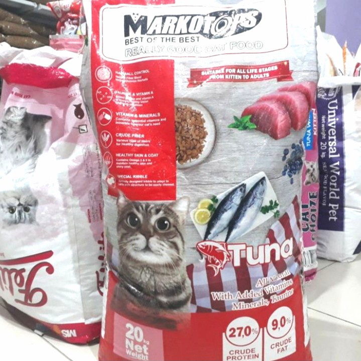 GOJEK/GRAB Makanan Kucing Markotops Repacking 20kg Markotop Cat Food Dry 20 kg