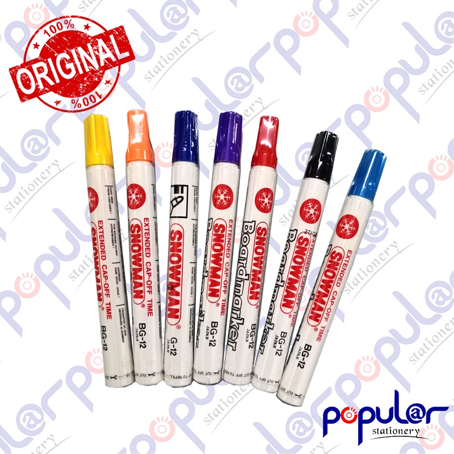 

Spidol SNOWMAN Whiteboard BG Hitam / Biru / Merah / Hijau / Kuning / Ungu / Orange