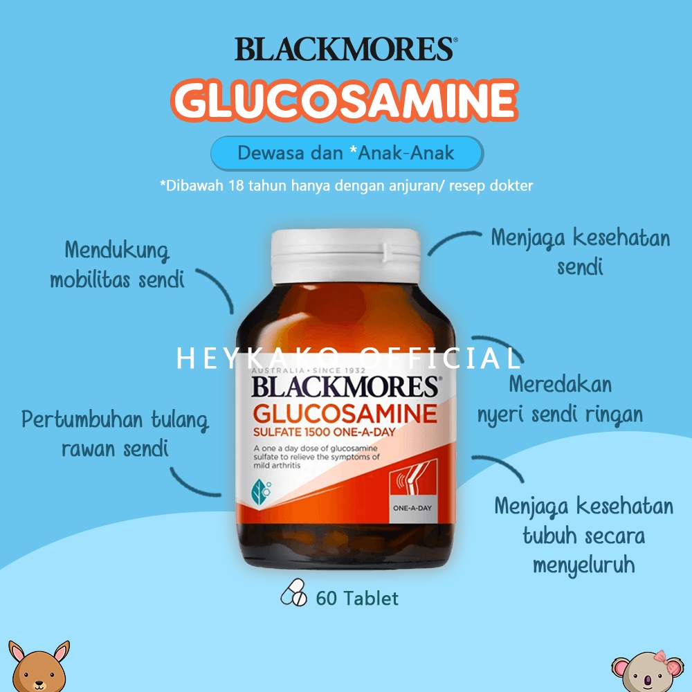 BLACKMORES - Glucosamine Sulfate 1500 One-A-Day (60 Tablet) ORI 100% Australia / KAKO Official