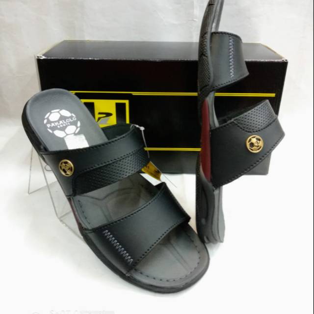 PAKALOLO N0933 HITAM ORIGINAL / Sandal Slide Pria Ukuran 38-43 Kulit Asli