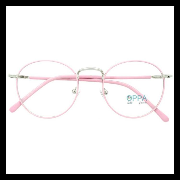 Frame Kacamata Korea Pria Wanita Oppa Op02 Pk Pink Bulat Fashion